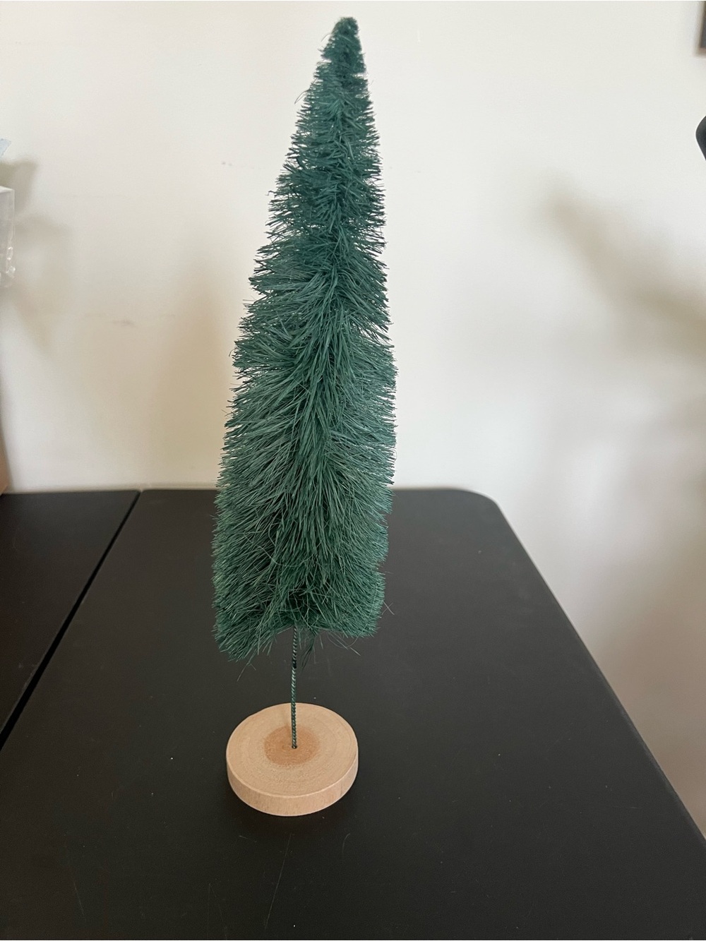 Green Bottle Brush Tree on Wood Base - Home Holiday Decor